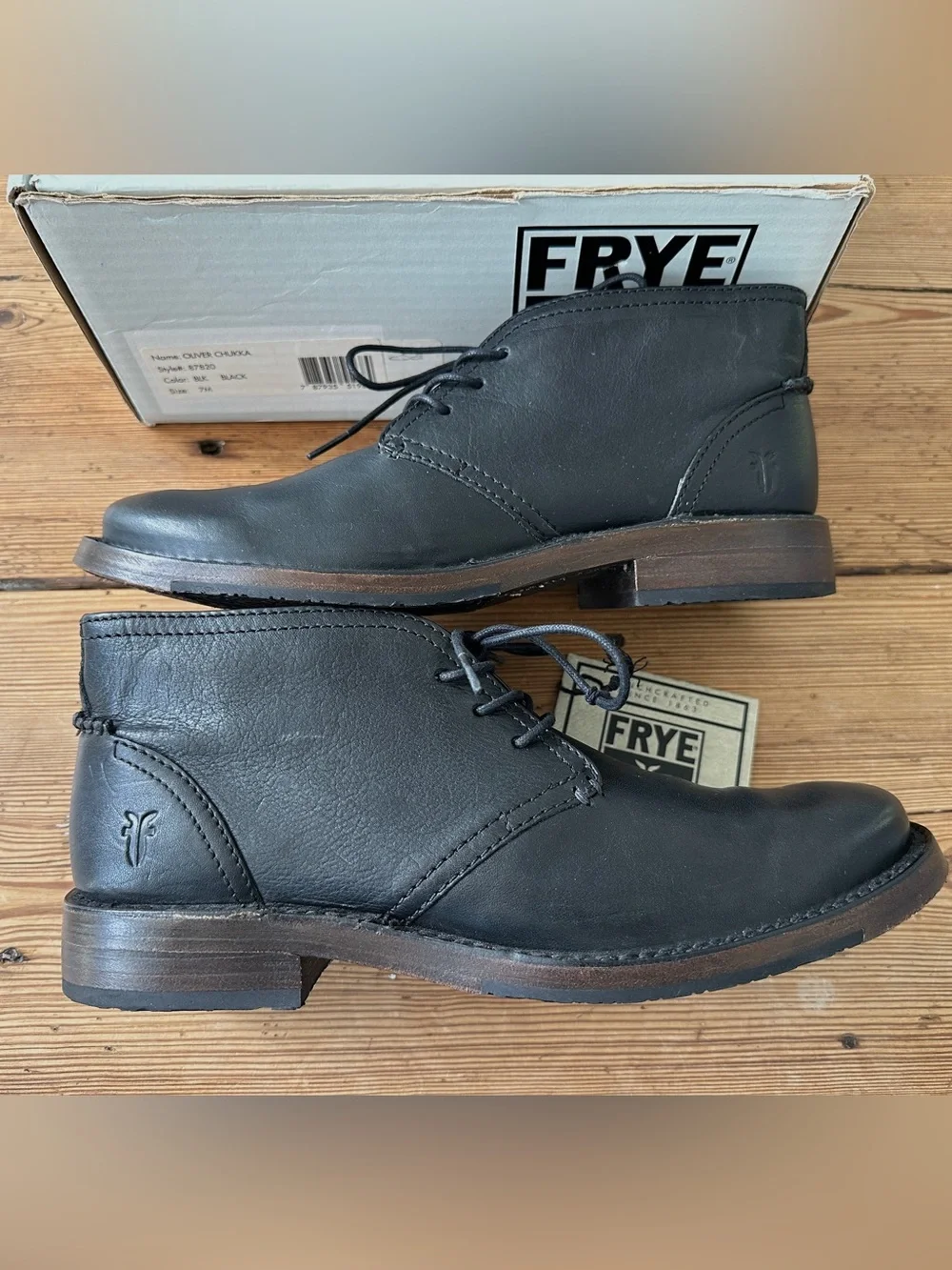 Frye Black Leather Chukka Boots